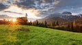 Sunrise landscape in mountain, Tatranska Javorina, Slovakia