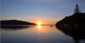 Sunrise landscape over Sandspit beach New Zealand Royalty Free Stock Photo