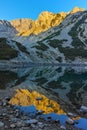 Sunrise landscape with Sinanitsa Lake and peak Landscape, Pirin National park