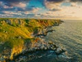 Sunrise landscape at Yailata cliff, National Archaeological Reserve in Black Sea coast in Bulgaria Royalty Free Stock Photo