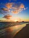 Sunrise at lanikai beach in hawaii Royalty Free Stock Photo