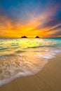 Sunrise at Lanikai Beach in Kailua Oahu Hawaii