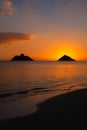 sunrise in lanikai Oahu Royalty Free Stock Photo