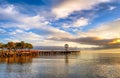 Sunrise lightens sky in Port Angeles, Washington