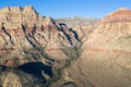 Aerial View of Dramatic Mountains in Red Rock Canyon, NV Royalty Free Stock Photo