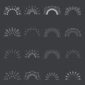 Sunrise lineart sun radiant sunburst icons design set template vector illustration