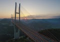 The sunrise of the Liuguanhe river Bridge
