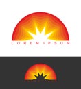 Sunrise logo. Dawn emblem. Business template logo for company.