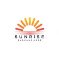 Sunrise logo depicting a stylized sun with orange and red rays extending upward. The Royalty Free Stock Photo