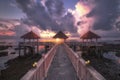 A sunrise at the long Desaru jetty - Desaru beach Royalty Free Stock Photo
