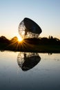 Sunrise at the Lovell Telescope at Jodrell Bank Cheshire Royalty Free Stock Photo