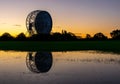 Morning sunrise at the Lovell Telescope at Jodrell Bank in Cheshire Royalty Free Stock Photo