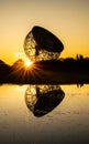 Sunstar sunrise at the Lovell Telescope at Jodrell Bank in Cheshire Royalty Free Stock Photo