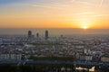 Sunrise at Lyon city, France, Europe Royalty Free Stock Photo