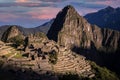 Sunrise at Machu Picchu Inca city, Peru Royalty Free Stock Photo