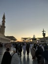Sunrise in Madinah Nabawi Mosque Royalty Free Stock Photo