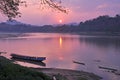 Sunrise at Mae Khong river Royalty Free Stock Photo