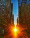 Sunrise Manhattanhenge NYC Royalty Free Stock Photo