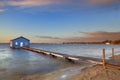 Sunrise at Matilda Bay boathouse in Perth, Australia Royalty Free Stock Photo