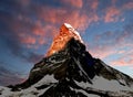 Sunrise on the Matterhorn Royalty Free Stock Photo