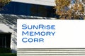SunRise Memory Corp. sign at headquarters of semiconductors company. - Fremont, California, USA - 2020