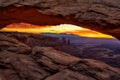 Sunrise at Mesa Arch in Canyonlands National Park near Moab, Utah, USA Royalty Free Stock Photo