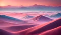 sunrise with minimalistic 3D abstract landscape with hills and soothing pastel colors, beautiful background for smartphone Royalty Free Stock Photo