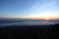 Sunrise and mist at Phu Kradung National Park