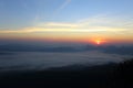 Sunrise and mist at Phu Kradung National Park