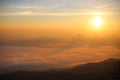 Sunrise and mist at Phu Kradung National Park