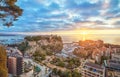 Sunrise in Monaco: Port Fontvieille and Rock of Monaco