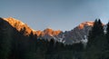 Sunrise on the Monte Rosa massif, Italy, Macugnaga Royalty Free Stock Photo