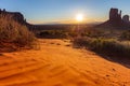 Sunrise at Monument Valley Tribal Park in the Arizona-Utah border, USA Royalty Free Stock Photo