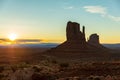 Sunrise at Monument Valley Tribal Park in the Arizona-Utah border, USA Royalty Free Stock Photo