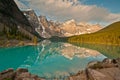 Sunrise of Moraine Lake Royalty Free Stock Photo