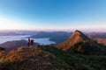 Sunrise, morning fog and the mountain ,Phu Chi Dao Royalty Free Stock Photo