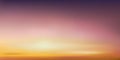 Sunrise in Morning with Orange,Yellow,Pink and Purple Sky,Dramatic twilight landscape with Sunset in evening,Vector horizon Dusk