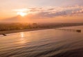 Sunrise morning at the Venice beach in Los Angeles Royalty Free Stock Photo