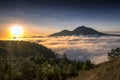 Sunrise at Mount Batur Kintamani Bali Royalty Free Stock Photo