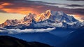 Sunrise on Mount Kanchenjunga in Sikkim