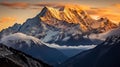 Sunrise on Mount Kanchenjunga in Sikkim