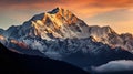 Sunrise on Mount Kanchenjunga in Sikkim