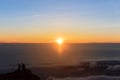 Sunrise at Mount Rinjani summit on morning. Lombok island. Royalty Free Stock Photo