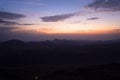 Sunrise at mount sinai summit. Road on which pilgrims climb the mountain of Moses. Egypt, Sinai Royalty Free Stock Photo