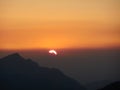 Sunrise in mountain . Landscape view of Himalayas peak .