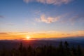 Sunrise on mountain Lysa Hora at mountains Beskydy, Czech republi Royalty Free Stock Photo