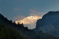 Sunrise at the mountain, Nepal Royalty Free Stock Photo