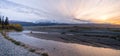 Sunrise Mountain Range Gulkana River Central Alaska Royalty Free Stock Photo