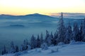 Sunrise in mountains