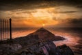 Sunrise at Mumbles lighthouse Royalty Free Stock Photo